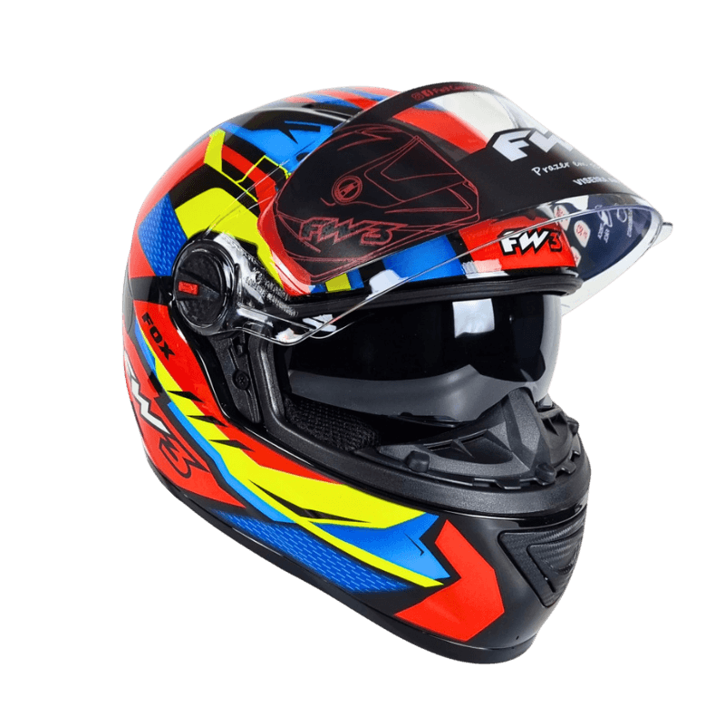 Capacete FW3 GTX Classsic Laranja e Vermelho - Minha loja