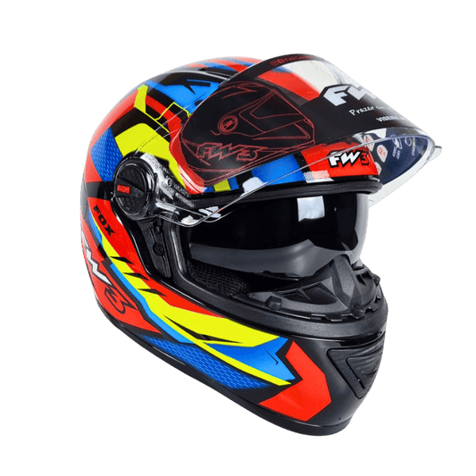 Capacete FW3 GTX Classsic Laranja e Vermelho - Minha loja