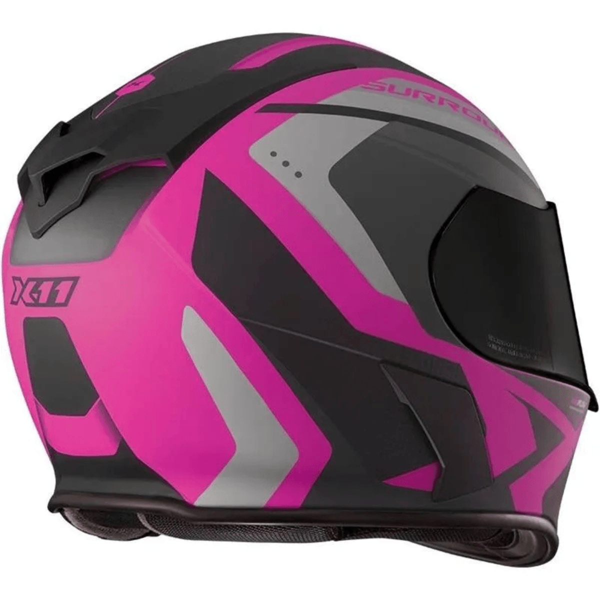 Capacete X11 Revo Pro Surround Preto/Rosa – Fechado - Minha loja