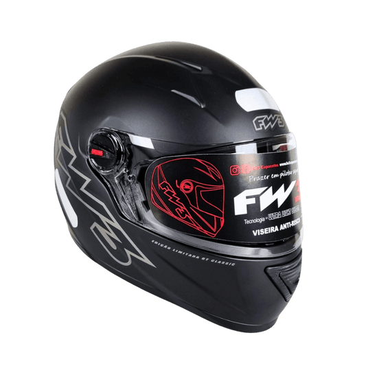 Capacete FW3 GTX Classsic Preto Fosco - Minha loja