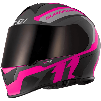 Capacete X11 Revo Pro Surround Preto/Rosa – Fechado - Minha loja