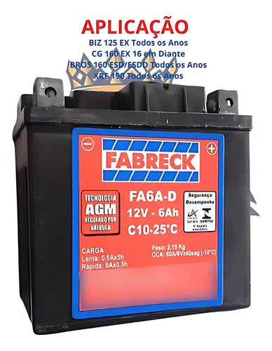 Fabreck Bat. Moto Fa6a-d 6ah Cg 160 Ex 2016 Em Diante
