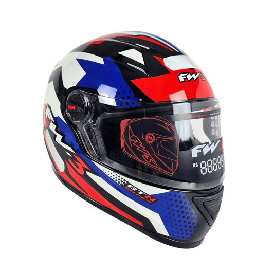 Capacete FW3 GTX Classsic Azul e Vermelho - Minha loja