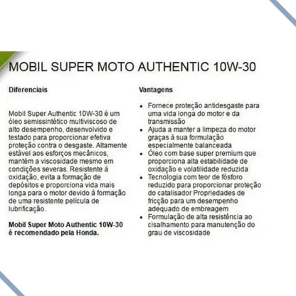 Mobil Super Moto 10w30 - Óleo Semi Sintético Mobil Super Moto 10w30