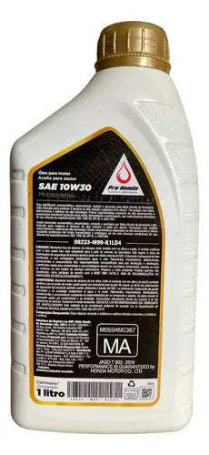 Óleo de Motor Honda Semi-sintético 10W-30 para Moto/Quadriciclo 1L Óleo de Motor Honda